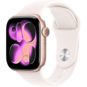 Apple Watch Series 11 [GPS 42mm] Smartwatch with Rose Gold Aluminum Case with Light Blush Sport Band - S/M. Sleep Score, Fitn | SEO优化标题