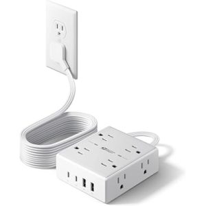 612NrGLfOqL._AC_UL600_SR600400_-4.jpg 10Ft Extension Cord with Multiple Outlets, Flat Plug Surge Protector Power Strip 10 Ft Long Cord, 8 Outlets & 4 USB Ports (2 | SEO优化标题