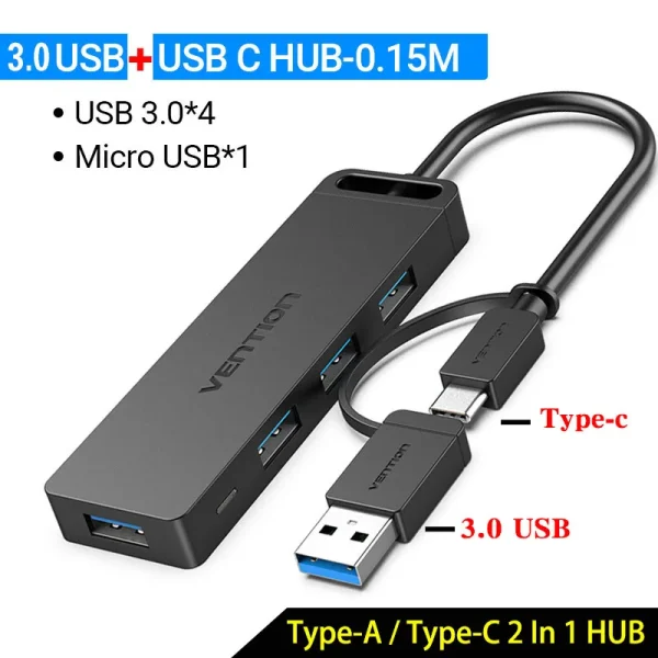H415e3e4f9b144d2e9fdfe0246d326bd84-2.webp Vention 4 Port USB-C HUB