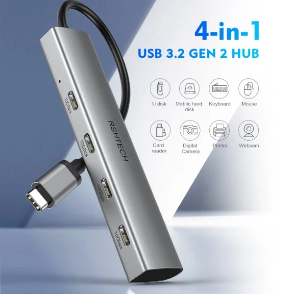 S2d4c9106af414cadaf74a1a7a3795e042-2.webp RSHTECH 4-Port USB-C Hub