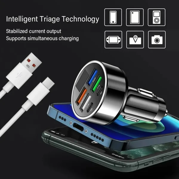 S51a2142c312641f6ac99c40703b9b99fQ-2.webp 6-in-1 Car Charger Dual PD+QC3.0