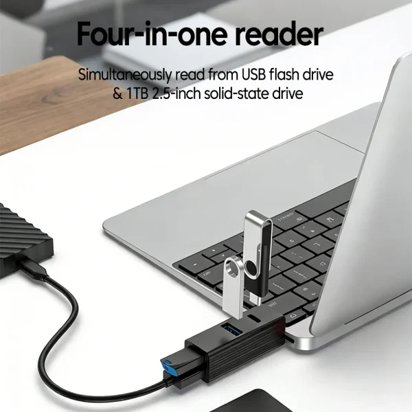 4 in 1 USB3.0 HUB + Type-C Docking Station