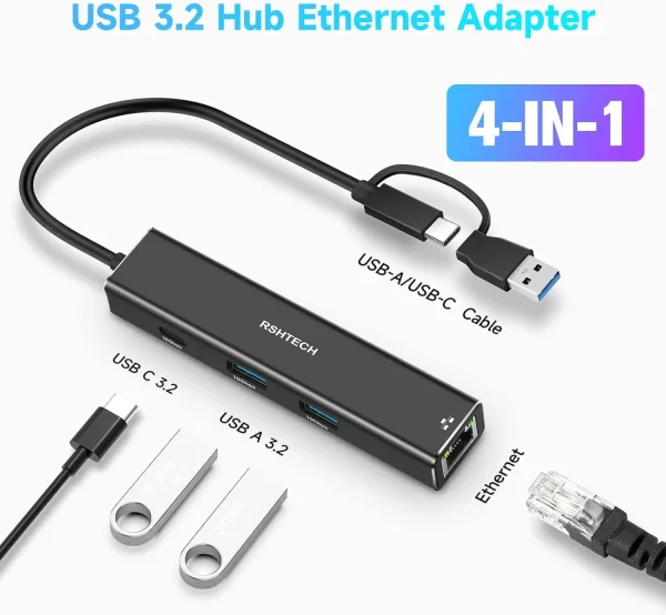 RSHTECH USB-C Hub 10Gbps Ethernet