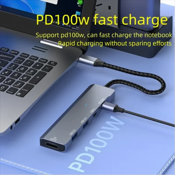 2K HDMI Hub C PD Fast Charge USB 3.0 2.0 HUB