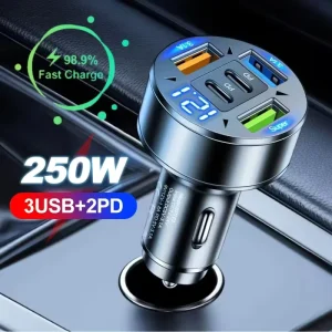 S9f065dfaacb342b19ab50c108f87c760T-2.webp 5 in 1 USB Car Charger Dual PD Port Super Fast Charge