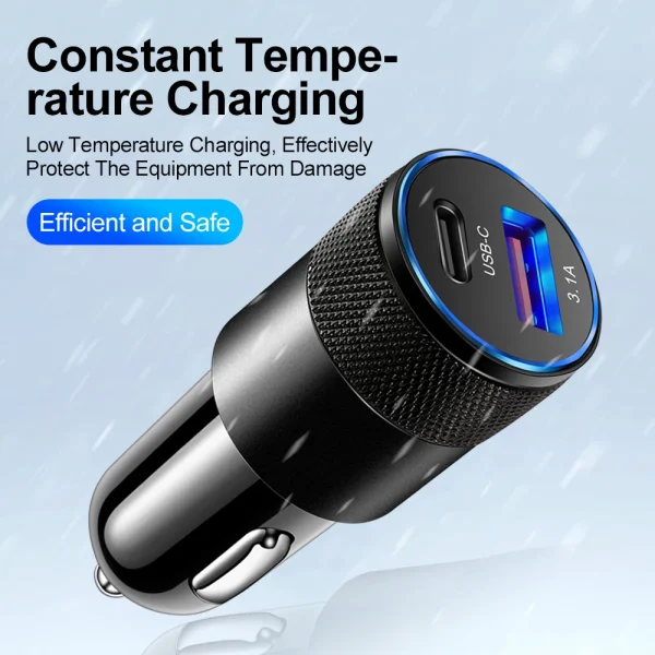 Sa29635a8e3bd4f84b08404692b42902aS-2.webp 3.1A USB PD Car Charger Type C Fast Charging For Huawei Xiaomi Car Phone Adapter