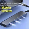 2K HDMI Hub C PD Fast Charge USB 3.0 2.0 HUB