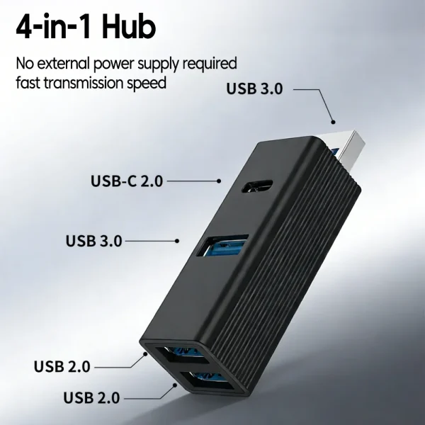 4 in 1 USB3.0 HUB + Type-C Docking Station