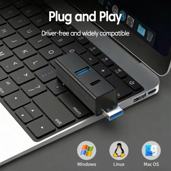 4 in 1 USB3.0 HUB + Type-C Docking Station