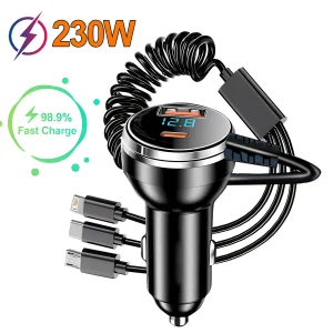 Scf26d408eb844433b7907357a1f0b647E-2.webp 230W 5-Port USB-C Car Charger QC3.0