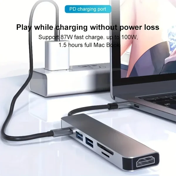 Sdb35aa5512114226ba9ea5a91081bd56h-2.webp 6-in-1 USB-C Hub 4K@30Hz TF/SD Reader