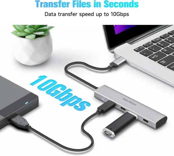 Sdc5e98850d8046f5a10284b1c9e1944dQ-2.webp RSHTECH 4-Port USB-C Hub