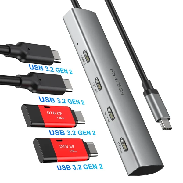 Sdee44231b2c34ebf808b09195526e79dC-2.webp RSHTECH 4-Port USB-C Hub