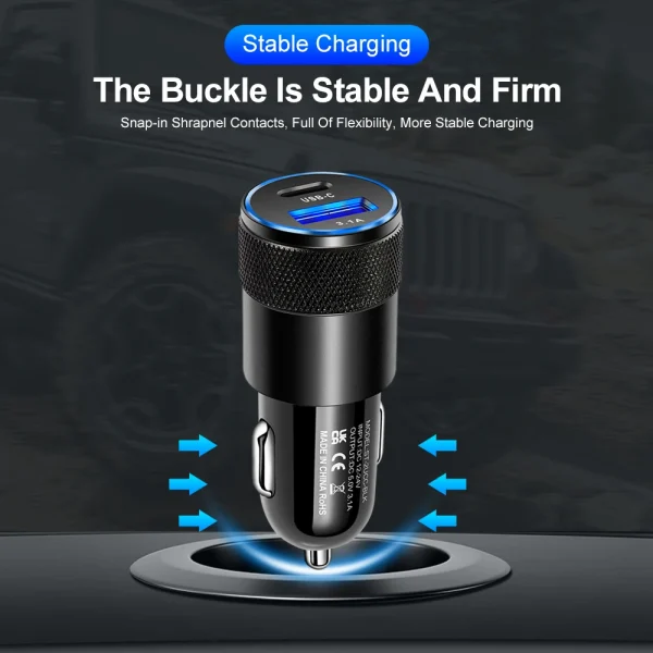 Sdf634d44a51b45d086eacf2dbb40bb67y-2.webp 3.1A USB PD Car Charger Type C Fast Charging For Huawei Xiaomi Car Phone Adapter
